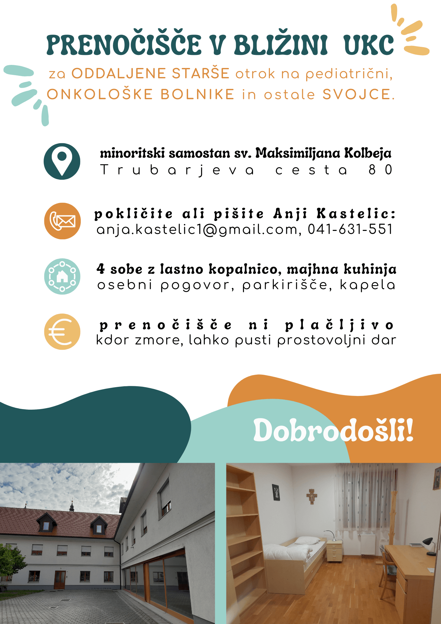 Prenočišča, sobe v bližini UKC
